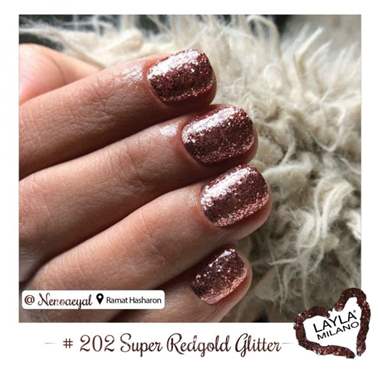 לק ג'ל לילה מילאנו 202 – Super Rosegold Glitter : image 2