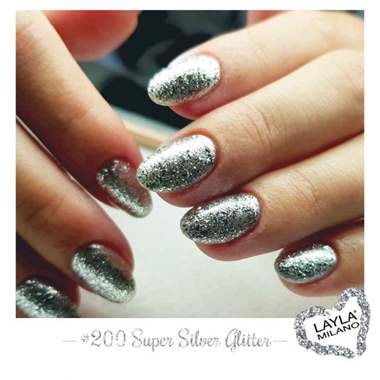 לק ג'ל לילה מילאנו 200 – Super Silver Glitter : image 2