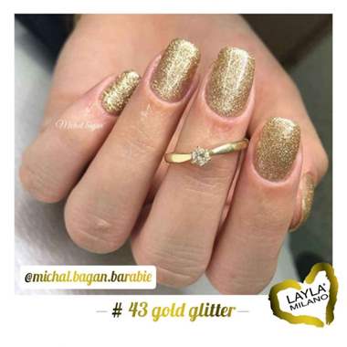 לק ג'ל לילה מילאנו 43 – Gold Glitter : image 1