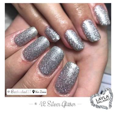 לק ג'ל לילה מילאנו 42 – Silver Glitter : image 2